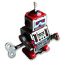 Wind-up robot toy